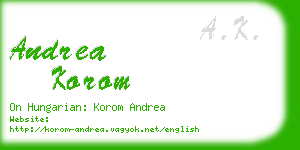 andrea korom business card